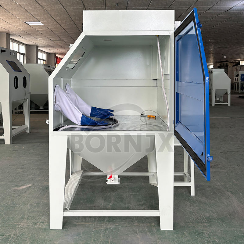 Industrial Manual Dry Sandblasting Cabinet, Metal Surface Restoration Sandblasting Equipment, Multi-Voltage Compatible, Simple Operation - Bornjx Machinery