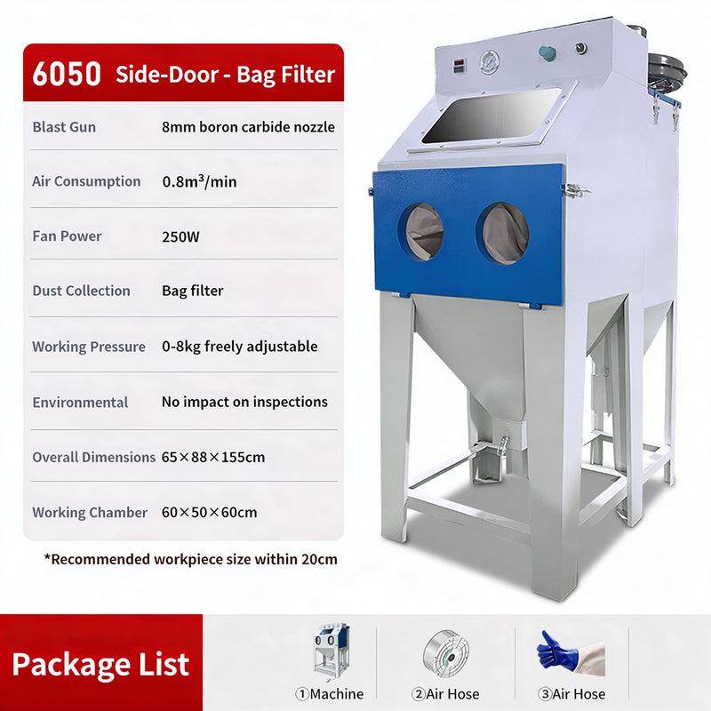 Small Manual Dry High-Pressure Sandblaster, 22KW, Efficient & Easy to Use for Metal Rust