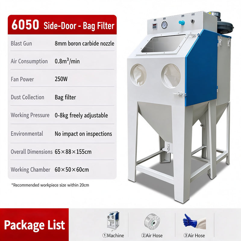 Small Manual Dry High-Pressure Sandblaster, 22KW, Efficient & Easy to Use for Metal Rust