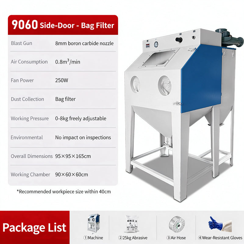 Small Manual Dry High-Pressure Sandblaster, 22KW, Efficient & Easy to Use for Metal Rust
