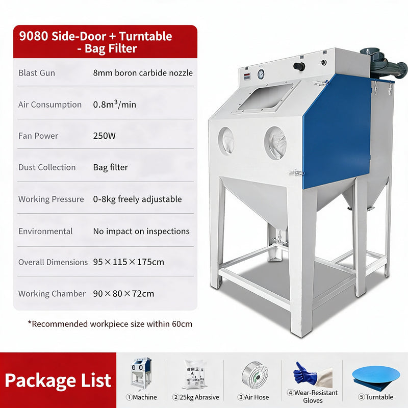 Small Manual Dry High-Pressure Sandblaster, 22KW, Efficient & Easy to Use for Metal Rust