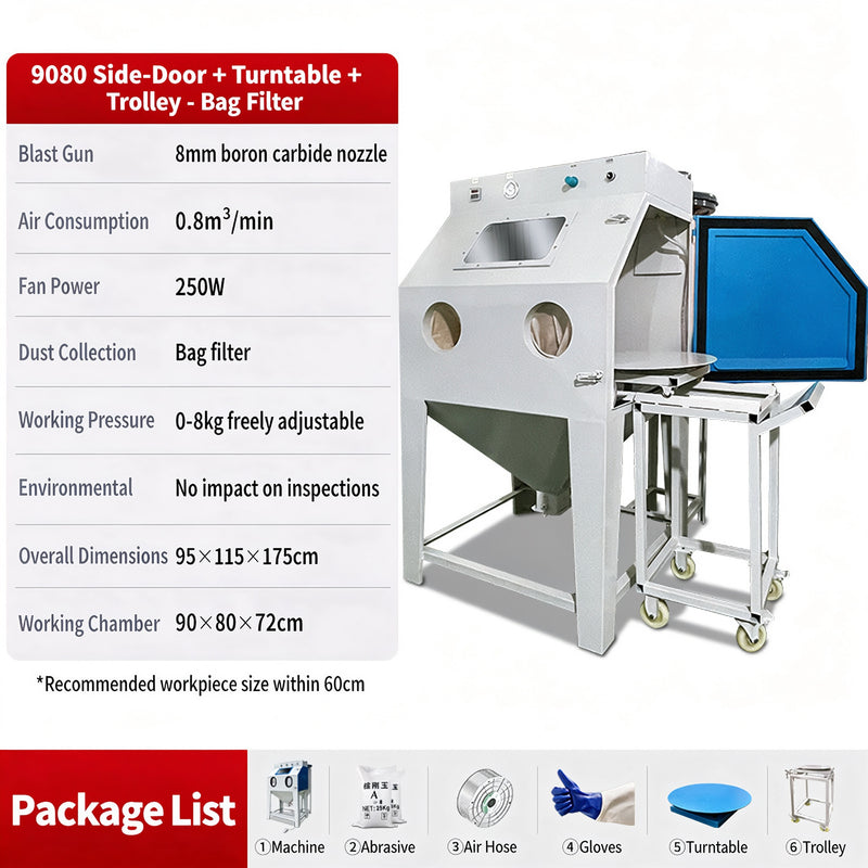 Small Manual Dry High-Pressure Sandblaster, 22KW, Efficient & Easy to Use for Metal Rust