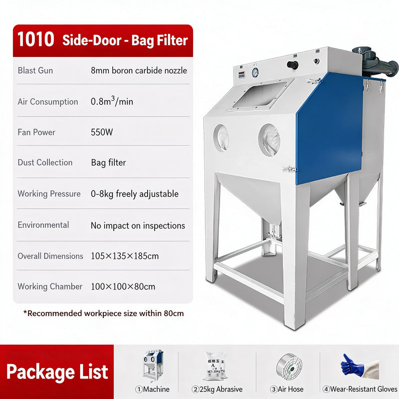 Small Manual Dry High-Pressure Sandblaster, 22KW, Efficient & Easy to Use for Metal Rust