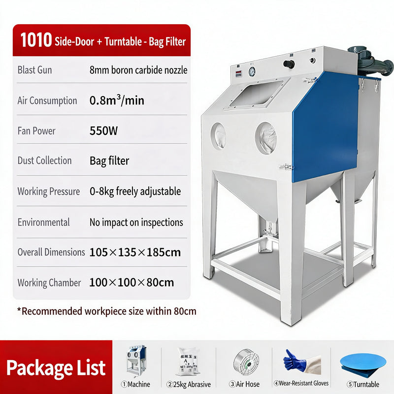 Small Manual Dry High-Pressure Sandblaster, 22KW, Efficient & Easy to Use for Metal Rust