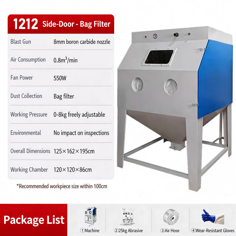 Small Manual Dry High-Pressure Sandblaster, 22KW, Efficient & Easy to Use for Metal Rust