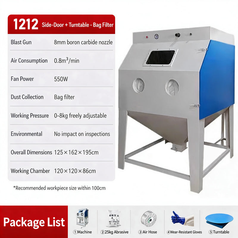 Small Manual Dry High-Pressure Sandblaster, 22KW, Efficient & Easy to Use for Metal Rust