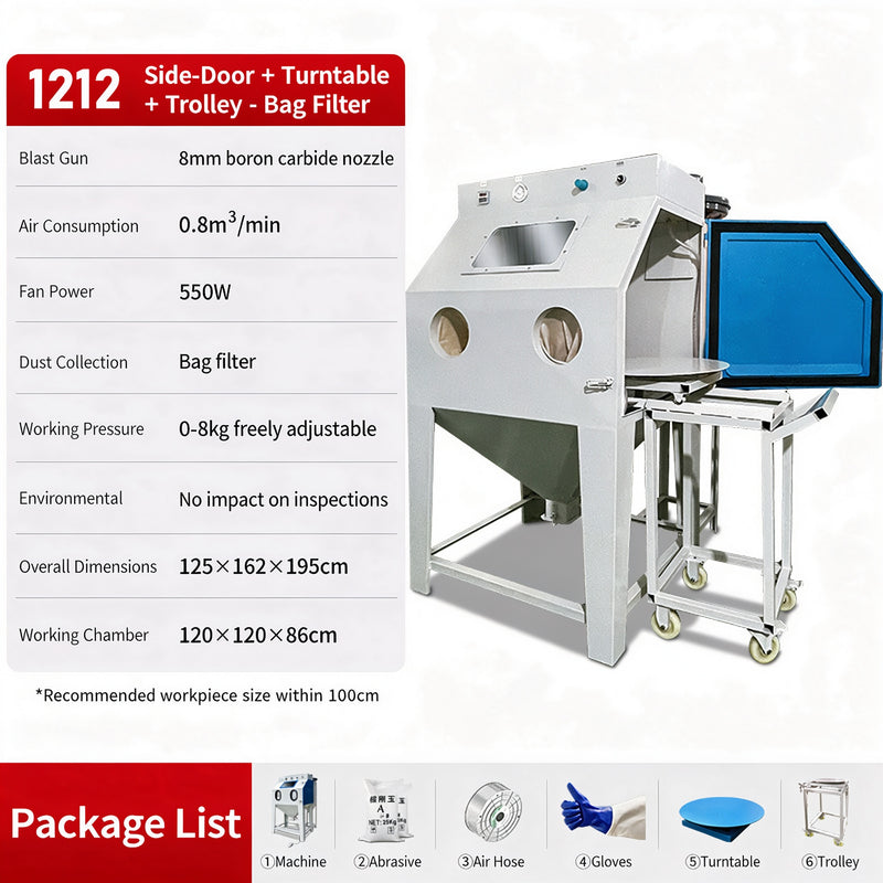 Small Manual Dry High-Pressure Sandblaster, 22KW, Efficient & Easy to Use for Metal Rust
