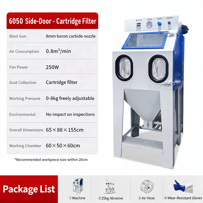 Small Manual Dry High-Pressure Sandblaster, 22KW, Efficient & Easy to Use for Metal Rust