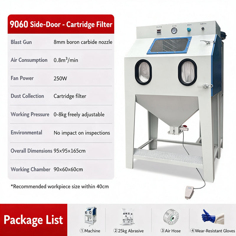 Small Manual Dry High-Pressure Sandblaster, 22KW, Efficient & Easy to Use for Metal Rust