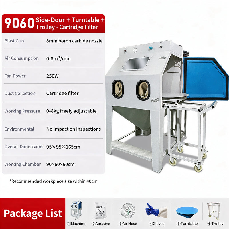 Small Manual Dry High-Pressure Sandblaster, 22KW, Efficient & Easy to Use for Metal Rust