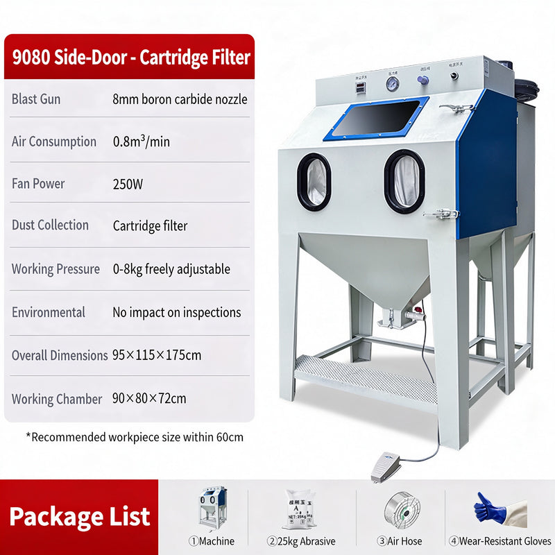 Small Manual Dry High-Pressure Sandblaster, 22KW, Efficient & Easy to Use for Metal Rust