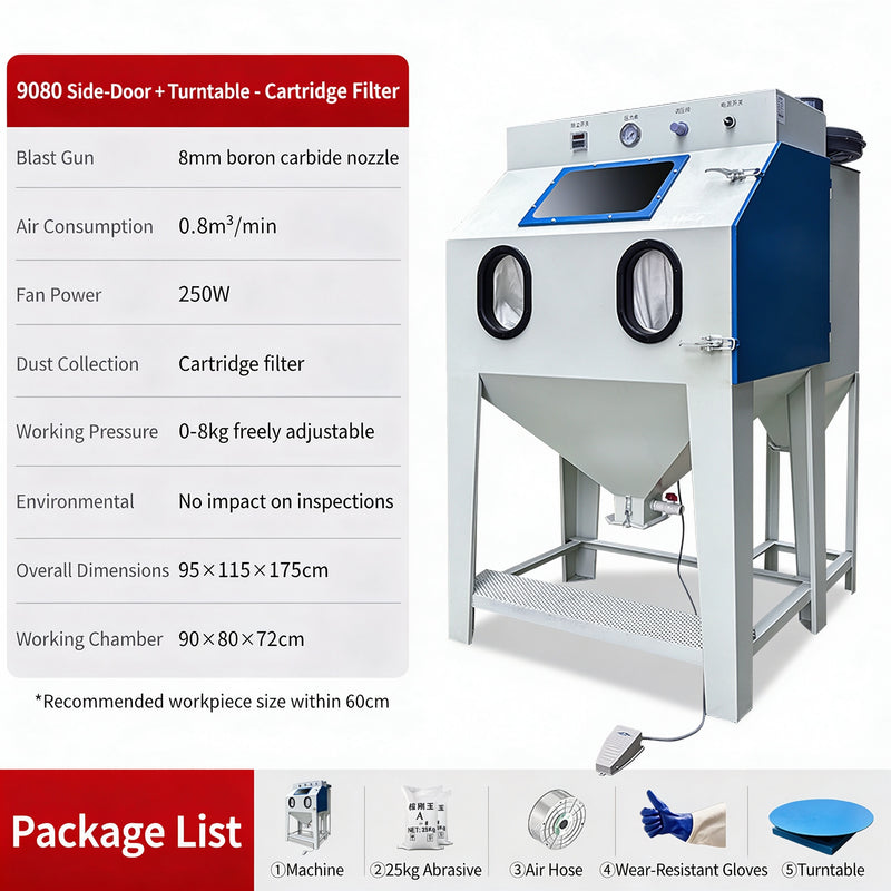 Small Manual Dry High-Pressure Sandblaster, 22KW, Efficient & Easy to Use for Metal Rust