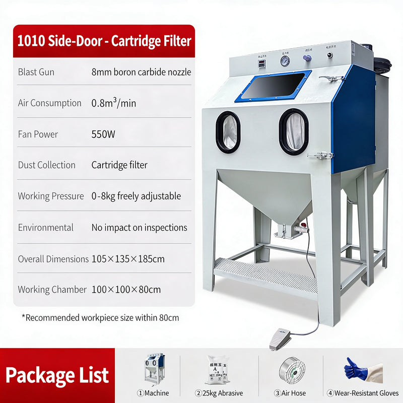 Small Manual Dry High-Pressure Sandblaster, 22KW, Efficient & Easy to Use for Metal Rust