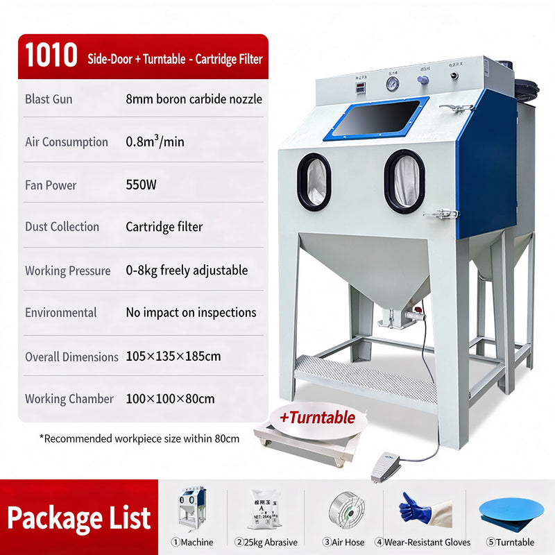 Small Manual Dry High-Pressure Sandblaster, 22KW, Efficient & Easy to Use for Metal Rust