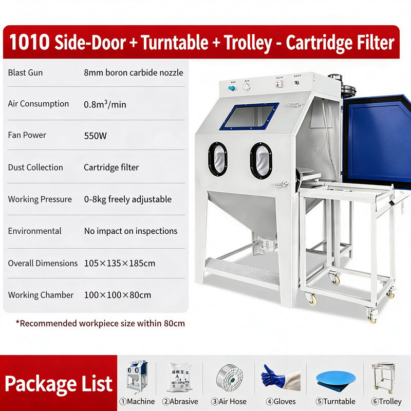 Small Manual Dry High-Pressure Sandblaster, 22KW, Efficient & Easy to Use for Metal Rust