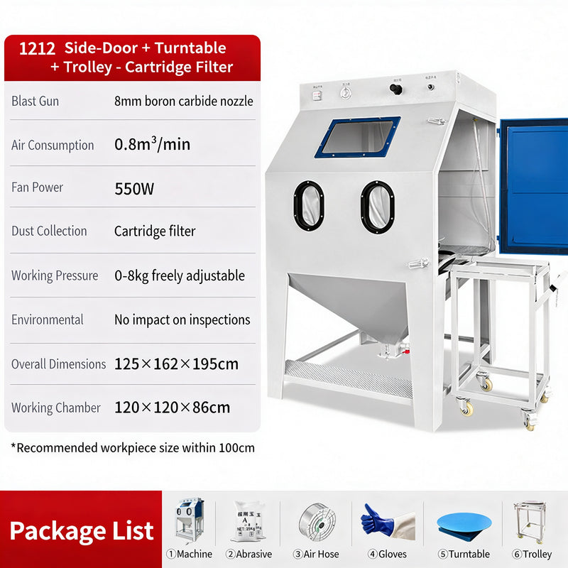 Small Manual Dry High-Pressure Sandblaster, 22KW, Efficient & Easy to Use for Metal Rust