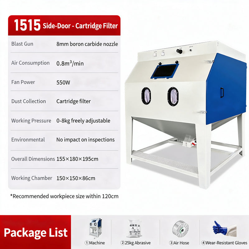 Small Manual Dry High-Pressure Sandblaster, 22KW, Efficient & Easy to Use for Metal Rust