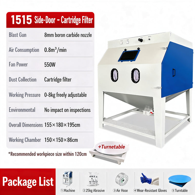 Small Manual Dry High-Pressure Sandblaster, 22KW, Efficient & Easy to Use for Metal Rust