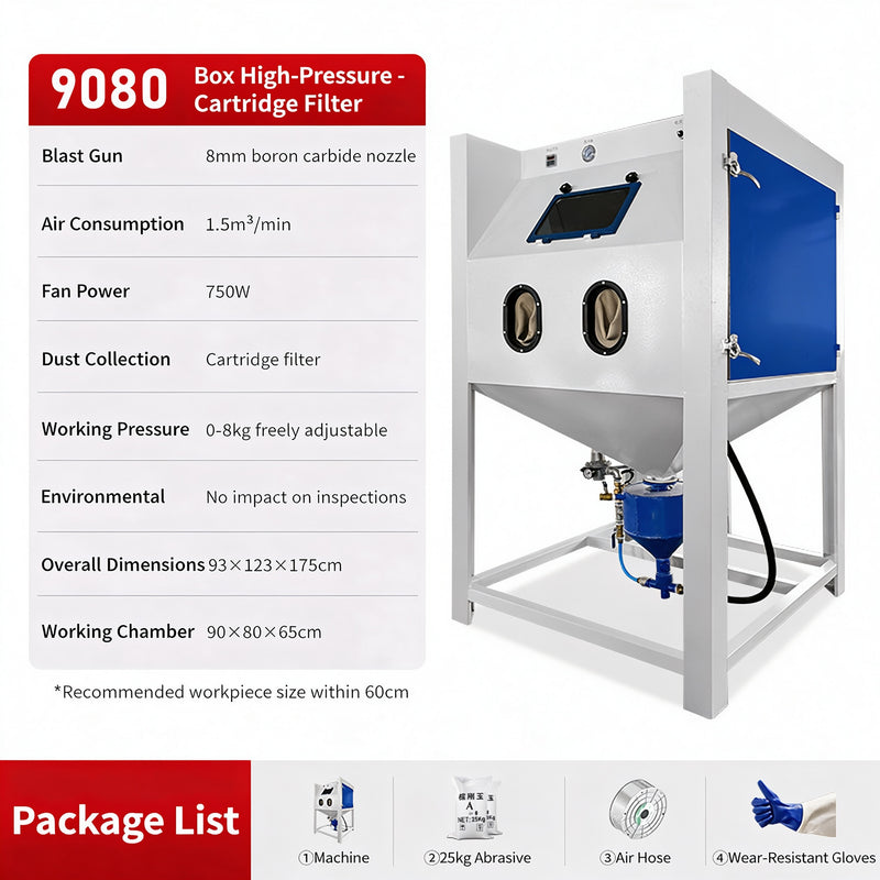 Small Manual Dry High-Pressure Sandblaster, 22KW, Efficient & Easy to Use for Metal Rust