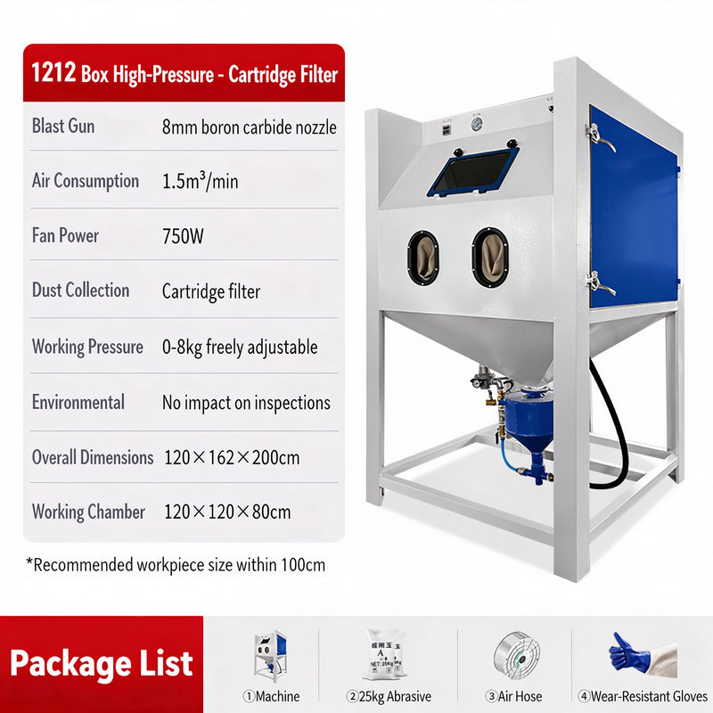 Small Manual Dry High-Pressure Sandblaster, 22KW, Efficient & Easy to Use for Metal Rust