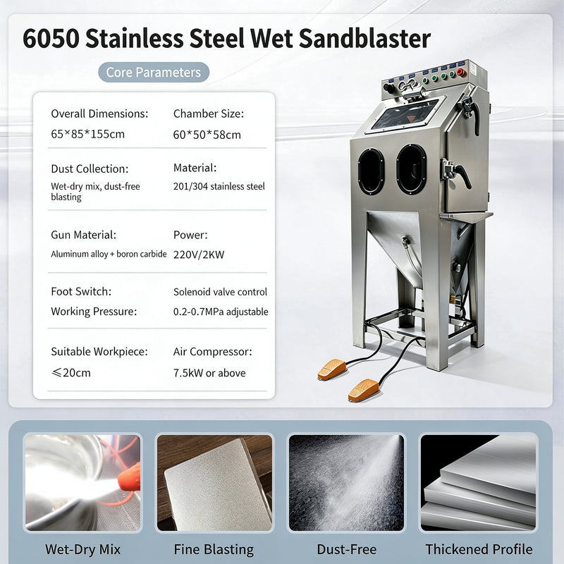 Small Manual Dry High-Pressure Sandblaster, 22KW, Efficient & Easy to Use for Metal Rust