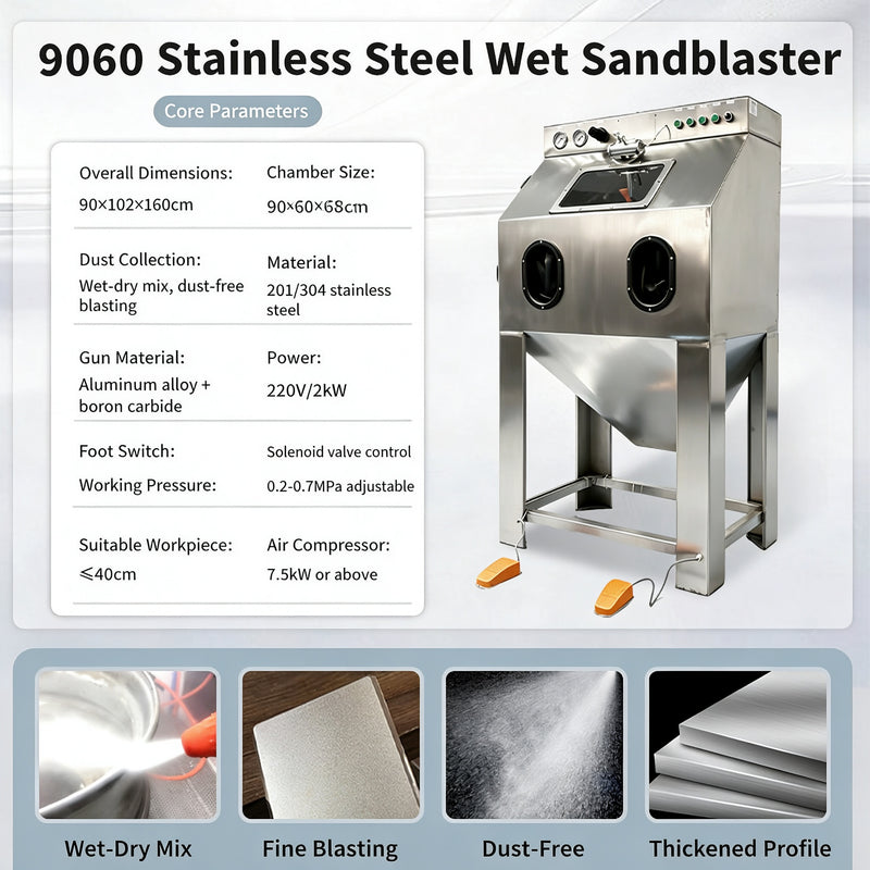 Small Manual Dry High-Pressure Sandblaster, 22KW, Efficient & Easy to Use for Metal Rust