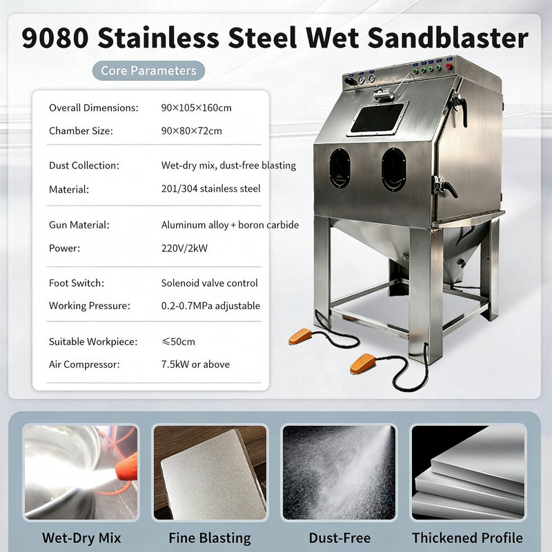 Small Manual Dry High-Pressure Sandblaster, 22KW, Efficient & Easy to Use for Metal Rust