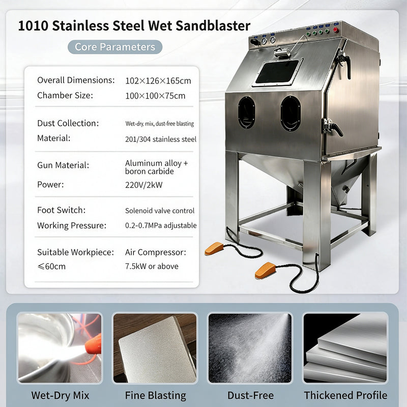 Small Manual Dry High-Pressure Sandblaster, 22KW, Efficient & Easy to Use for Metal Rust