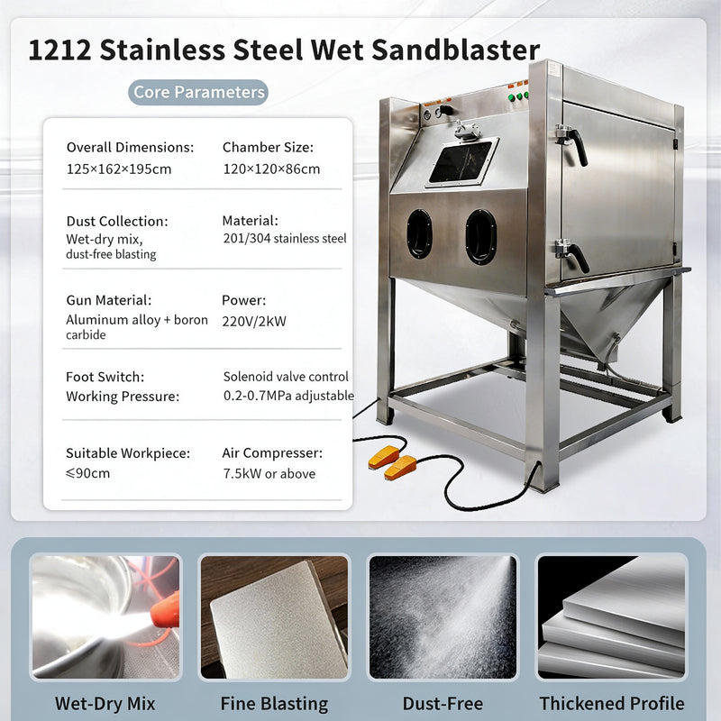 Small Manual Dry High-Pressure Sandblaster, 22KW, Efficient & Easy to Use for Metal Rust