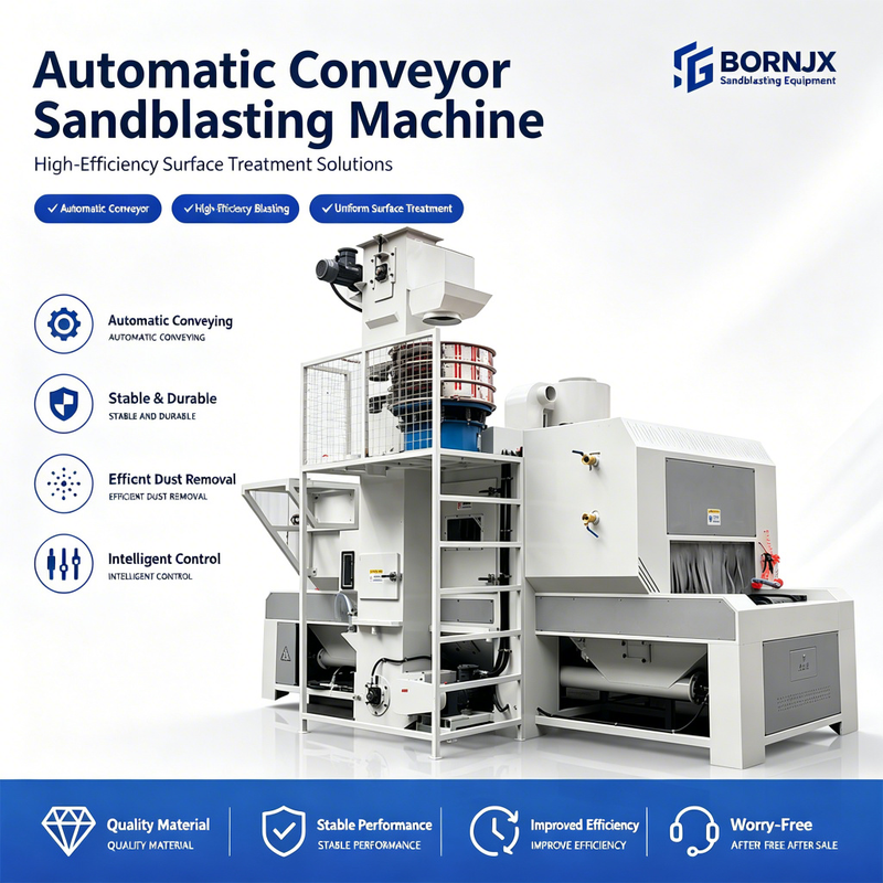 PLC Controlled Automatic Dry High-Efficiency Steel Grit Sandblaster for Metal Phone Cases, Glass & Engine Conveying Systems