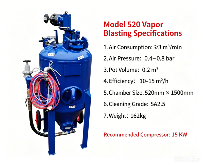 Portable Pressure Sandblasting Pot 320-920 Series | Mobile Sandblast Machine for Rust Removal & Surface Prep | Customizable