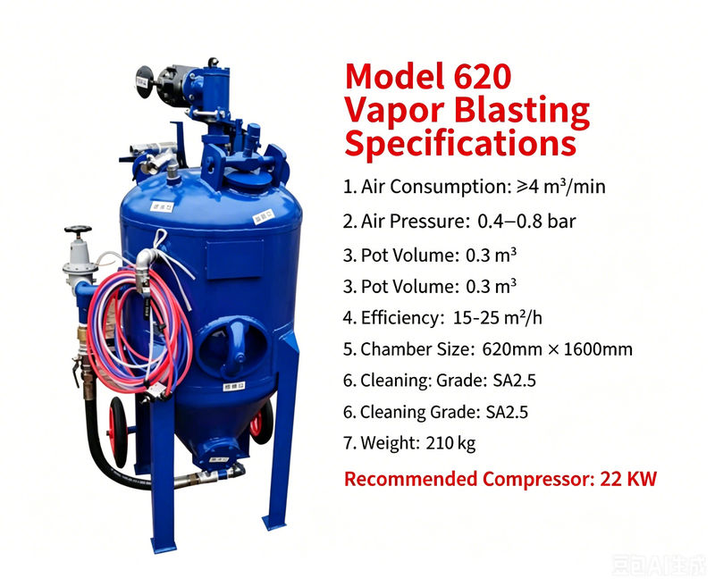 Portable Pressure Sandblasting Pot 320-920 Series | Mobile Sandblast Machine for Rust Removal & Surface Prep | Customizable