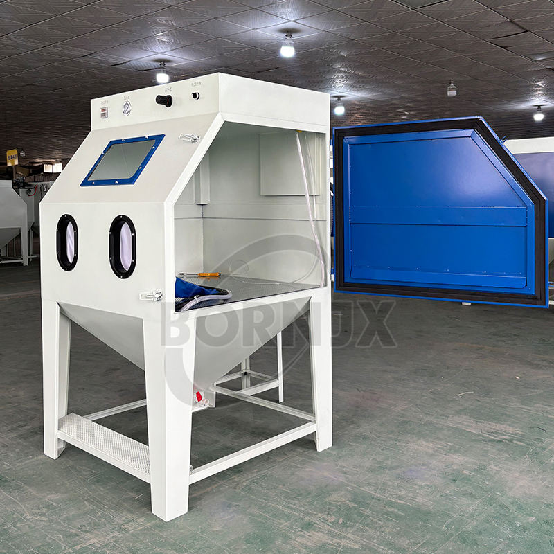 Industrial Manual Dry Sandblasting Cabinet, Metal Surface Restoration Sandblasting Equipment, Multi-Voltage Compatible, Simple Operation - Bornjx Machinery