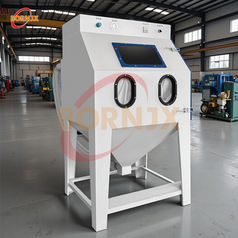 High Performance Dry Sandblaster with Cyclone Separator Dust Cabinet, Manual Adjustable Air Pressure for Deburring - Bornjx Machinery