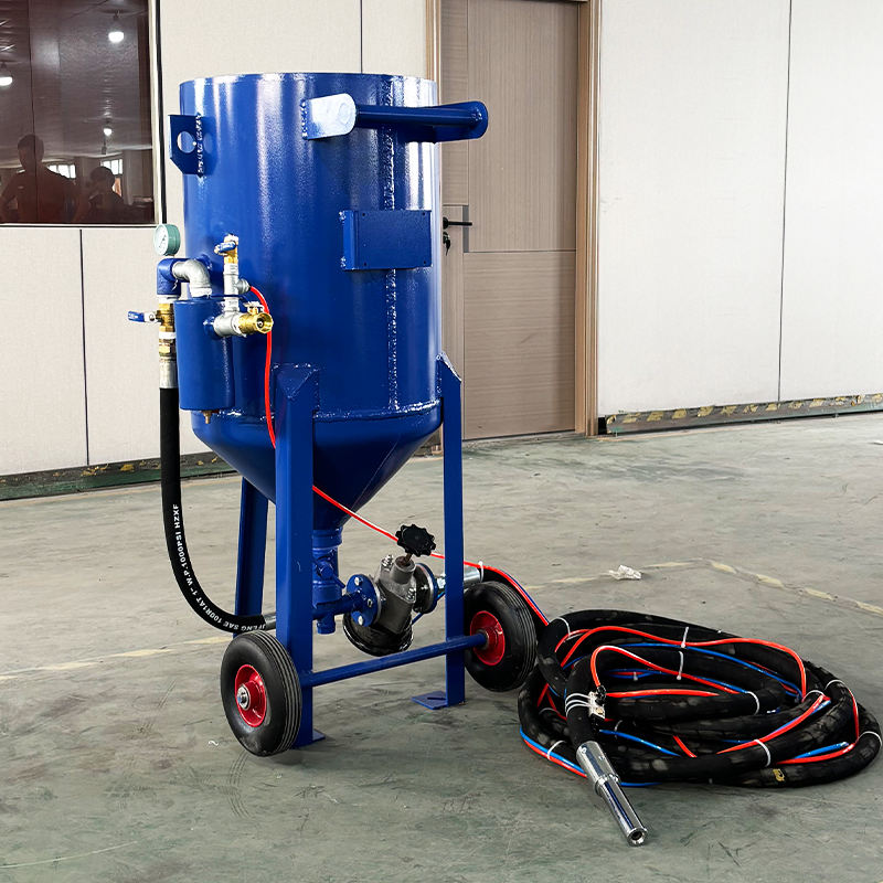 Wholesale Manual High-Pressure Polishing Sandblasting Pot, Mobile Large-Capacity Dry Sandblaster for Outdoor Rust Removal - Bornjx Machinery