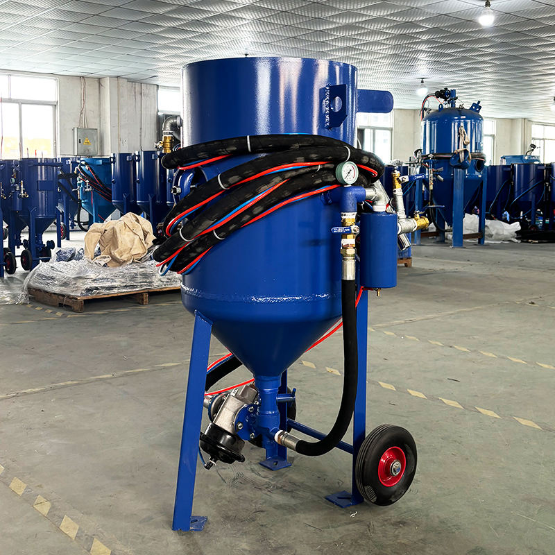 Wholesale Manual High-Pressure Polishing Sandblasting Pot, Mobile Large-Capacity Dry Sandblaster for Outdoor Rust Removal - Bornjx Machinery